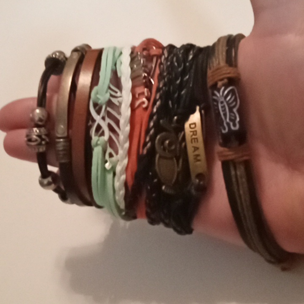 #1106. 6 Piece Assorted, Multi Layer Bracelet Bundle